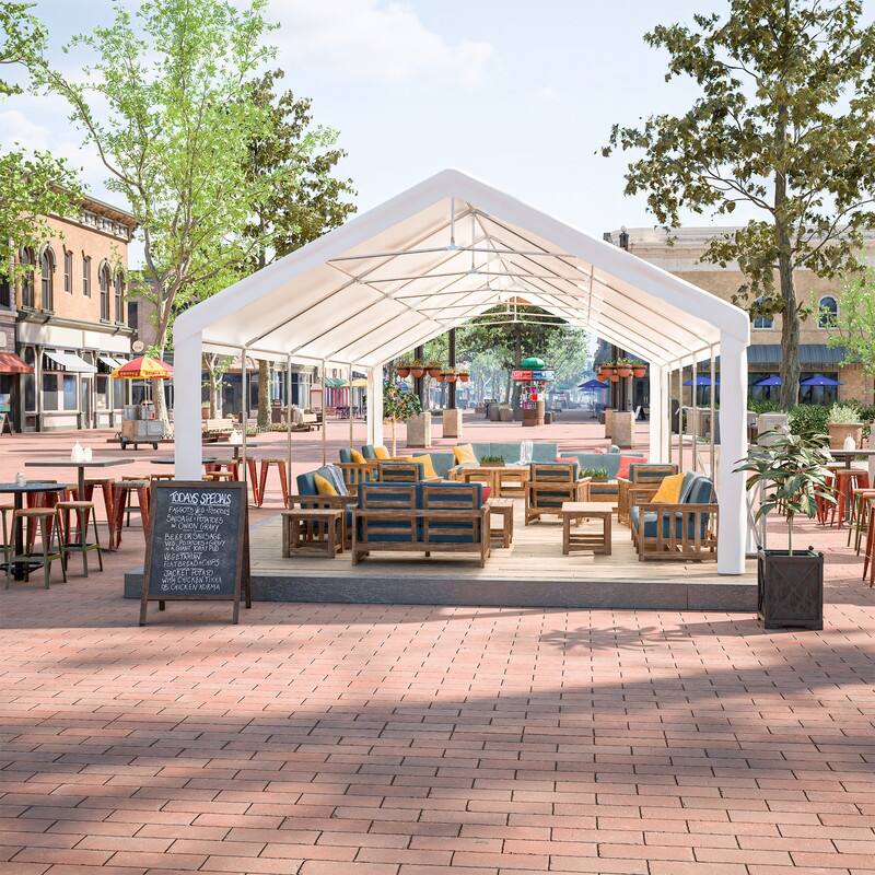16x32FT Heavy Duty Party Tent ,with Removable Sidewalls and Storage Bags - 338.78"L x 191.9W x 133.15"H