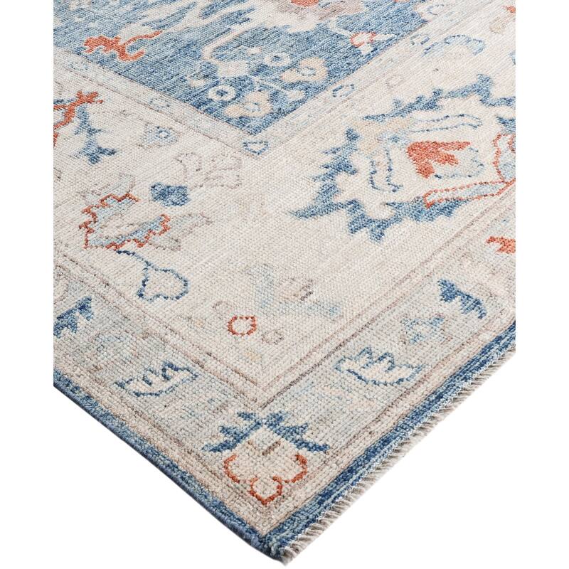 Oushak One-of-a-Kind Hand-Knotted Area Rug - Blue - 8' 10" x 12' 1"