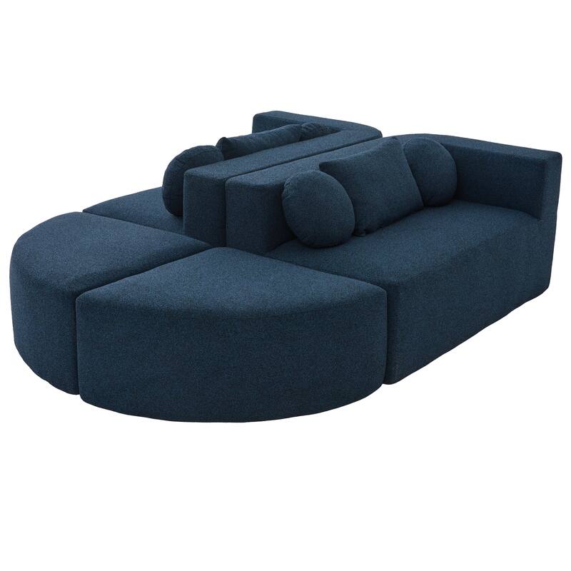 Roomfitters Modular Boneless Sectional Sofa Bed with Deep Seating and Curved Design for Living Room