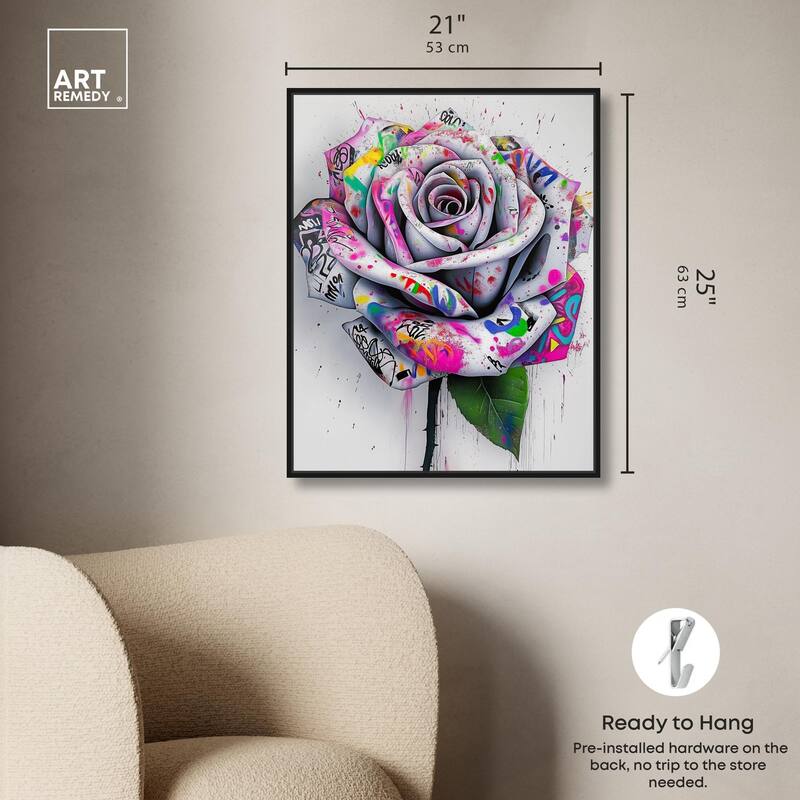 Graffiti Rose Canvas by Art Remedy