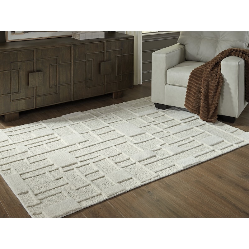 Signature Design by Ashley Empriss Beige Area Rug - 61" W x  84" D x  0.8" H