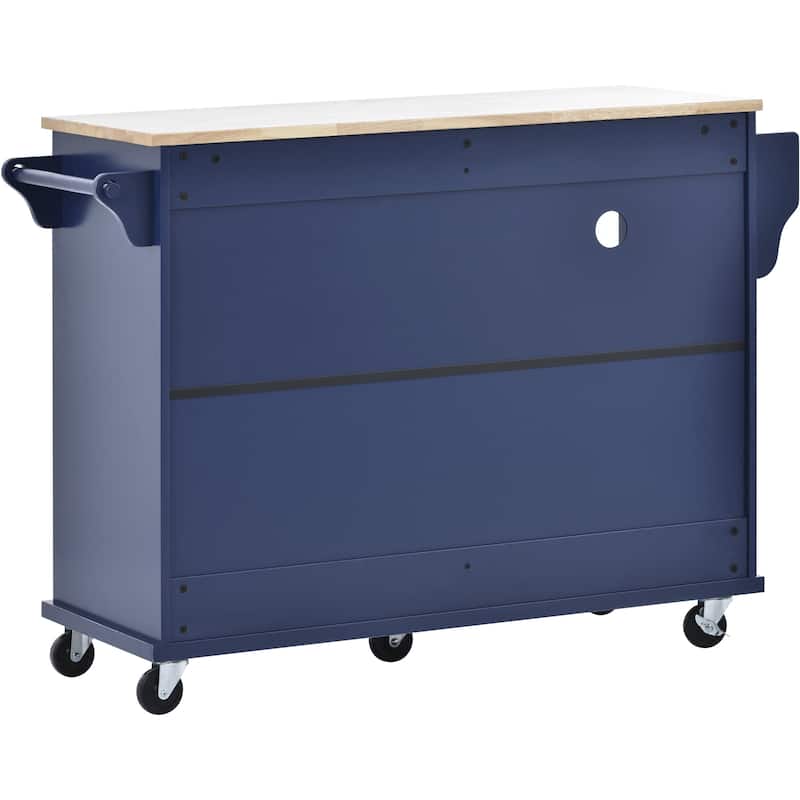Kitchen Island Cart With Storage Cabinet And Two Locking Wheels(no include stool)