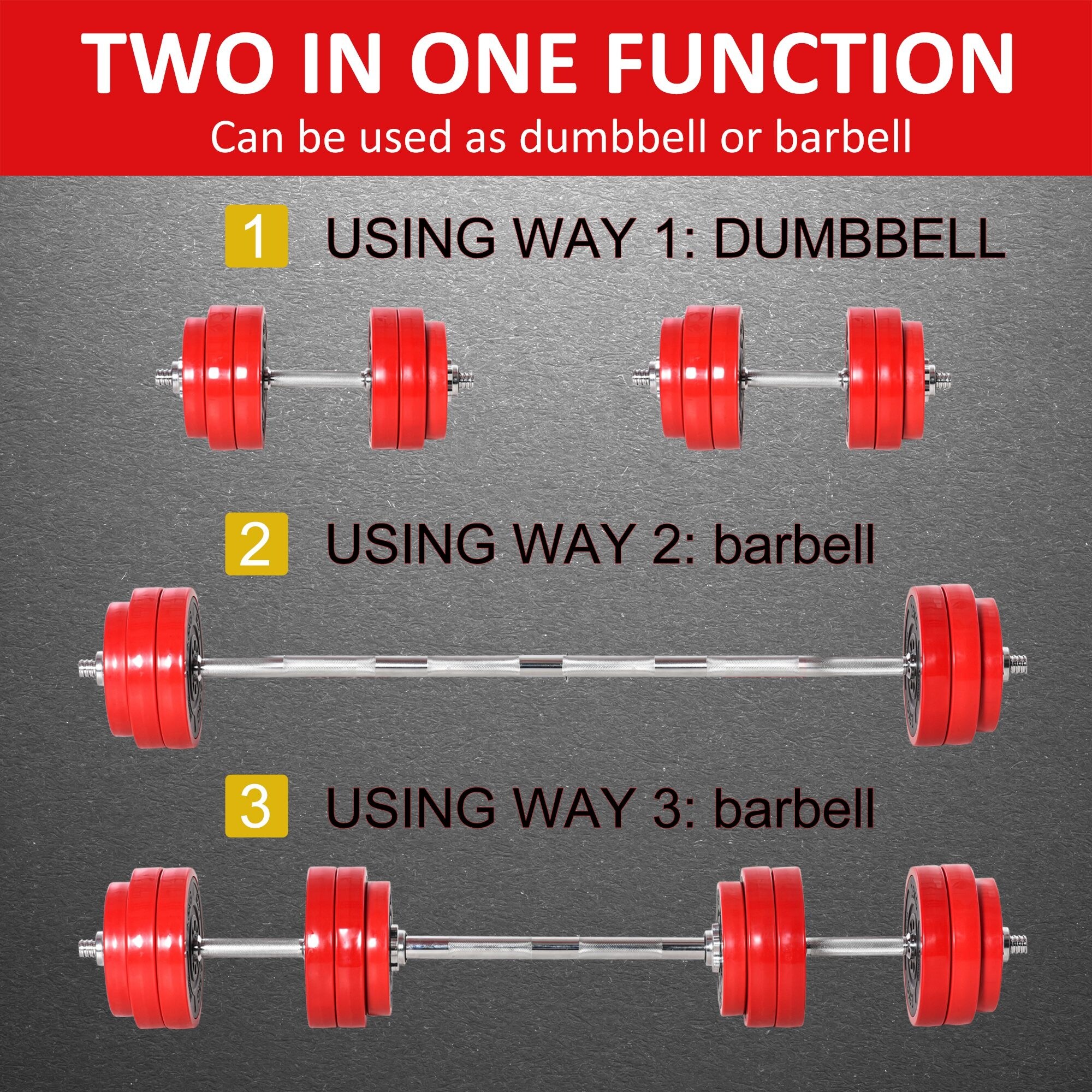 2 in 1 dumbbell barbell top