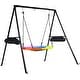 preview thumbnail 2 of 7, 440lbs Swing Set with 40 Inch Saucer Tree Swing, Swivel, Sandbag