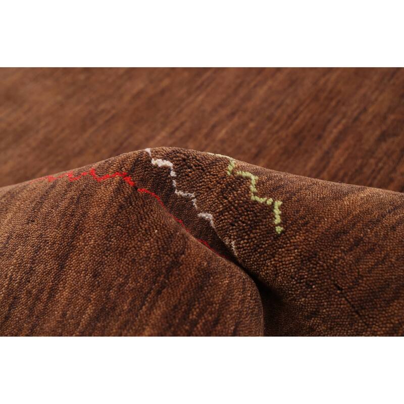 ECARPETGALLERY Hand Loomed Kashkuli Gabbeh Brown Wool Rug - 5'1 x 6'10