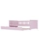preview thumbnail 8 of 22, Wood Twin Size Platform Bed with Guardrail and Trundle, Semi-Enclosed Fence, Sturdy Pine Wood Frame, Easy Assembly, Pink