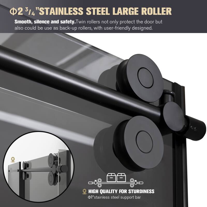 Echarri Single Sliding Frameless Shower Door with Tinted Glass