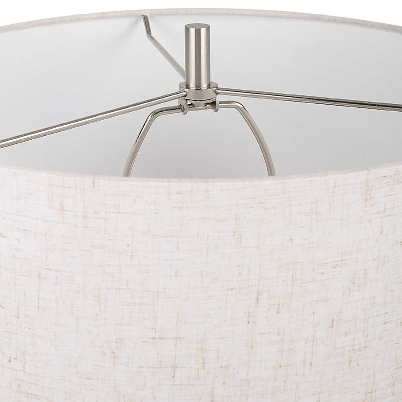 Geometric Table Lamp with Drum Shade - 30" - Beige