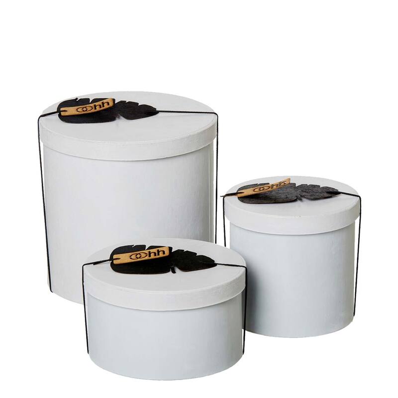 Set of 3 Rcycld Paper Canisters wLids Grey- A
