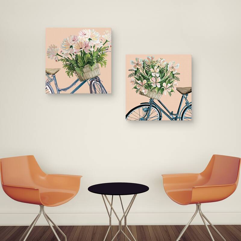 Coral Flowers I, Coral Flowers II by Cindy Jacobs Canvas Art Prints