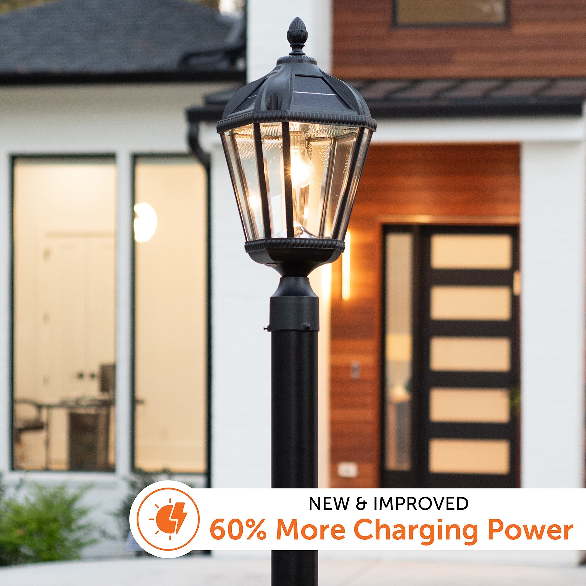 Gama Sonic Royal Bulb 1 Light Black Solar Post Light with 3 Fitter Bed Bath Beyond 27102232