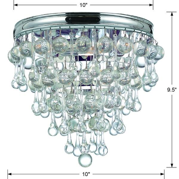 Calypso 3 Light Chrome Flush Mount - 10.5'' W x 9.5'' H