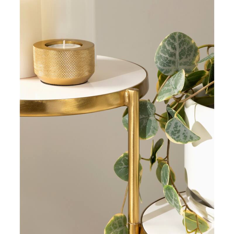 Kate and Laurel Fields Tri-Level Metal Plant Stand - 10x10x30