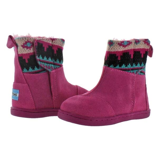 Shop Toms Girls Nepal Boot Winter Boots Suede Knit Trim