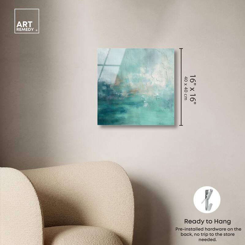 Green Blue I Acrylic by Art Remedy, Ready to Hang