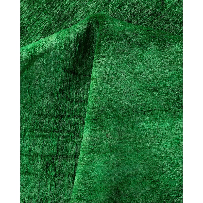 Overdyed, One-of-a-Kind Hand-Knotted Area Rug - Green - 8' 2" x 10' 1"