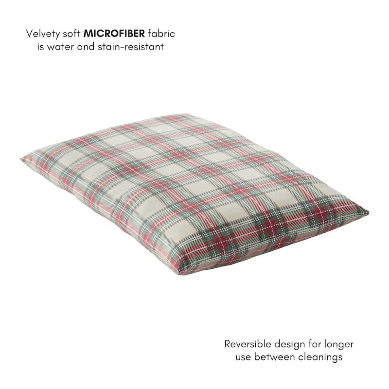 Charlie Holiday Plaid Pillow Dog Bed