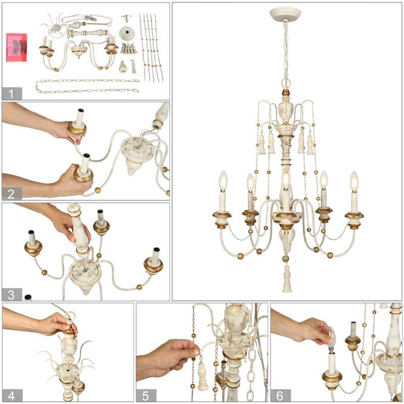The Gray Barn Farmhouse Wood Chandelier French Country Classic Lights