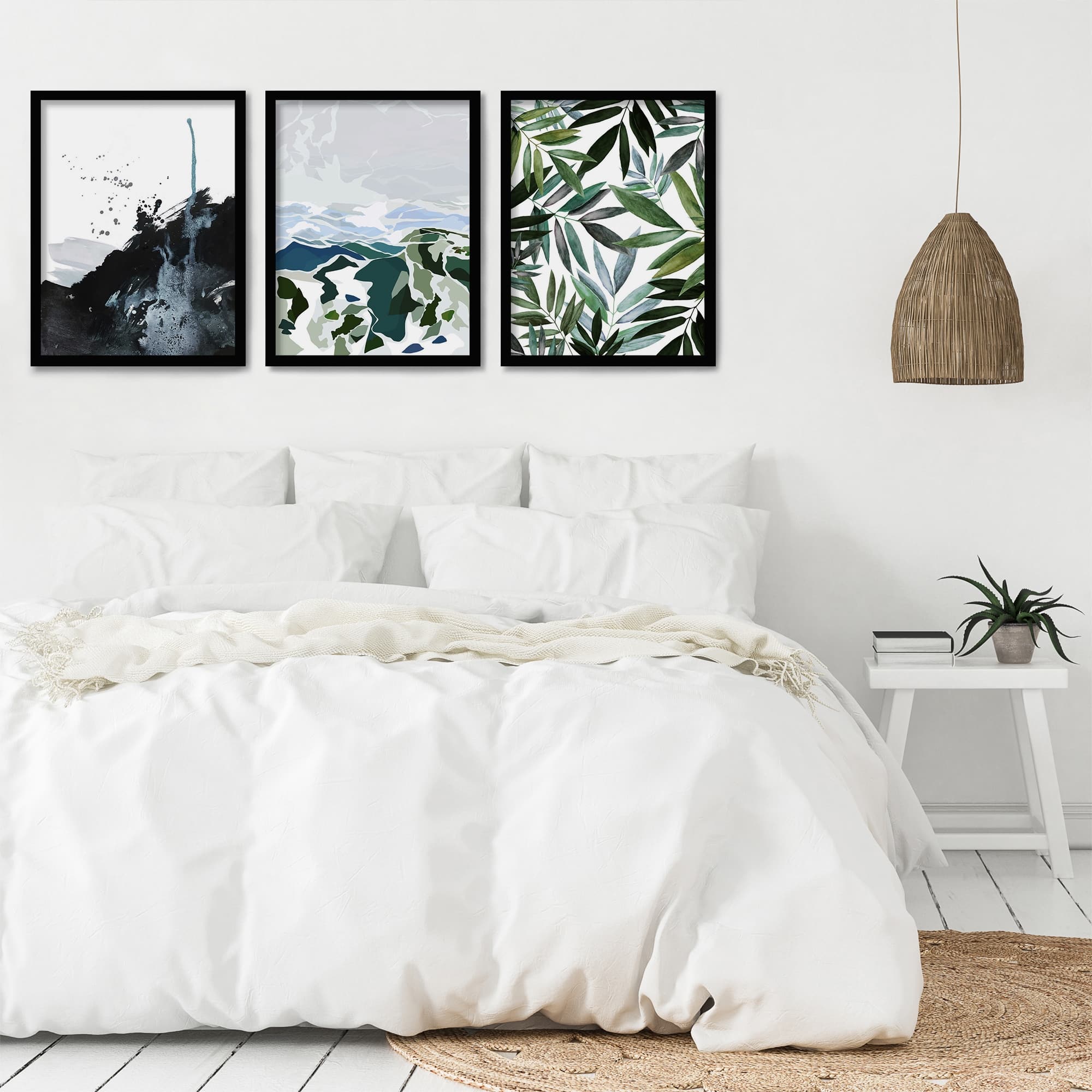 (Set of 3) Triptych Wall Art Wall Art Natural Abstracts by Louise ...