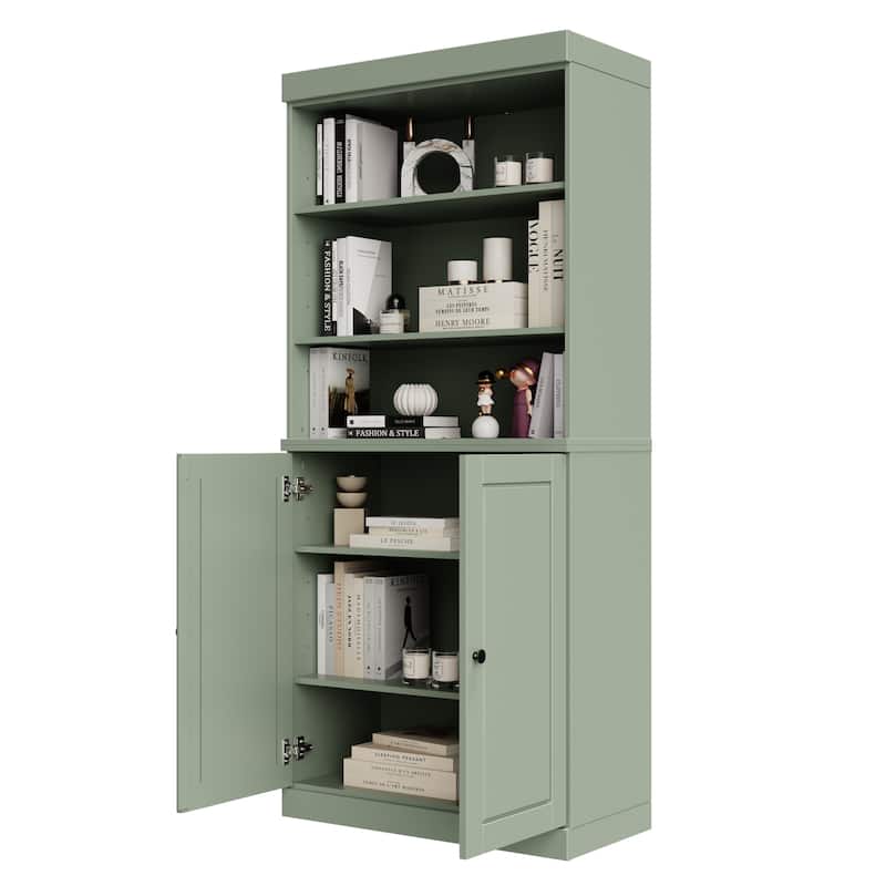 100% Solid Wood 6-Shelf Bookcase with Optional Doors by Palace Imports