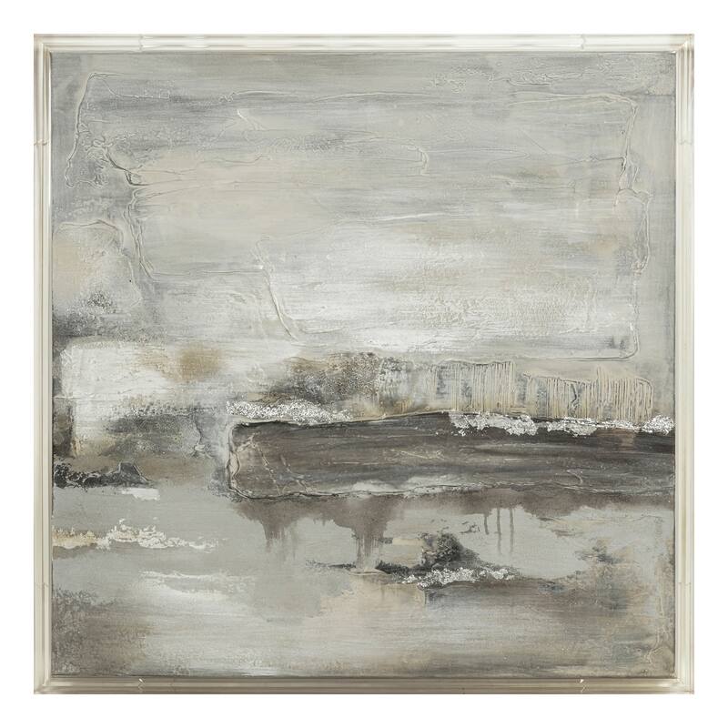 Canvas Art Print Wood Frame Abstract Textured Design - 40" Multi