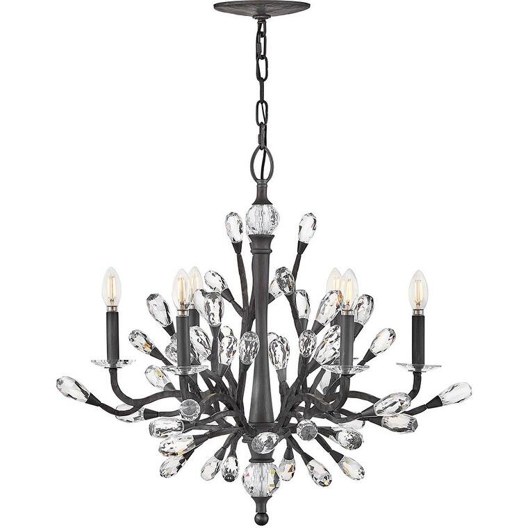 Fredrick Ramond FR46806 Eve 6 Light 26" Wide LED Crystal Candle Style