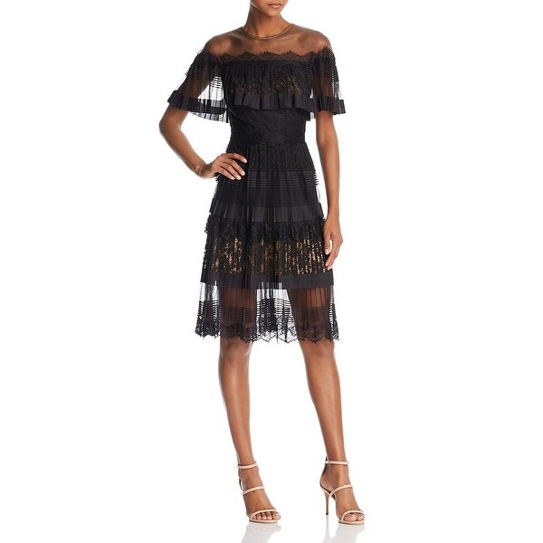 tadashi shoji off the shoulder lace dress