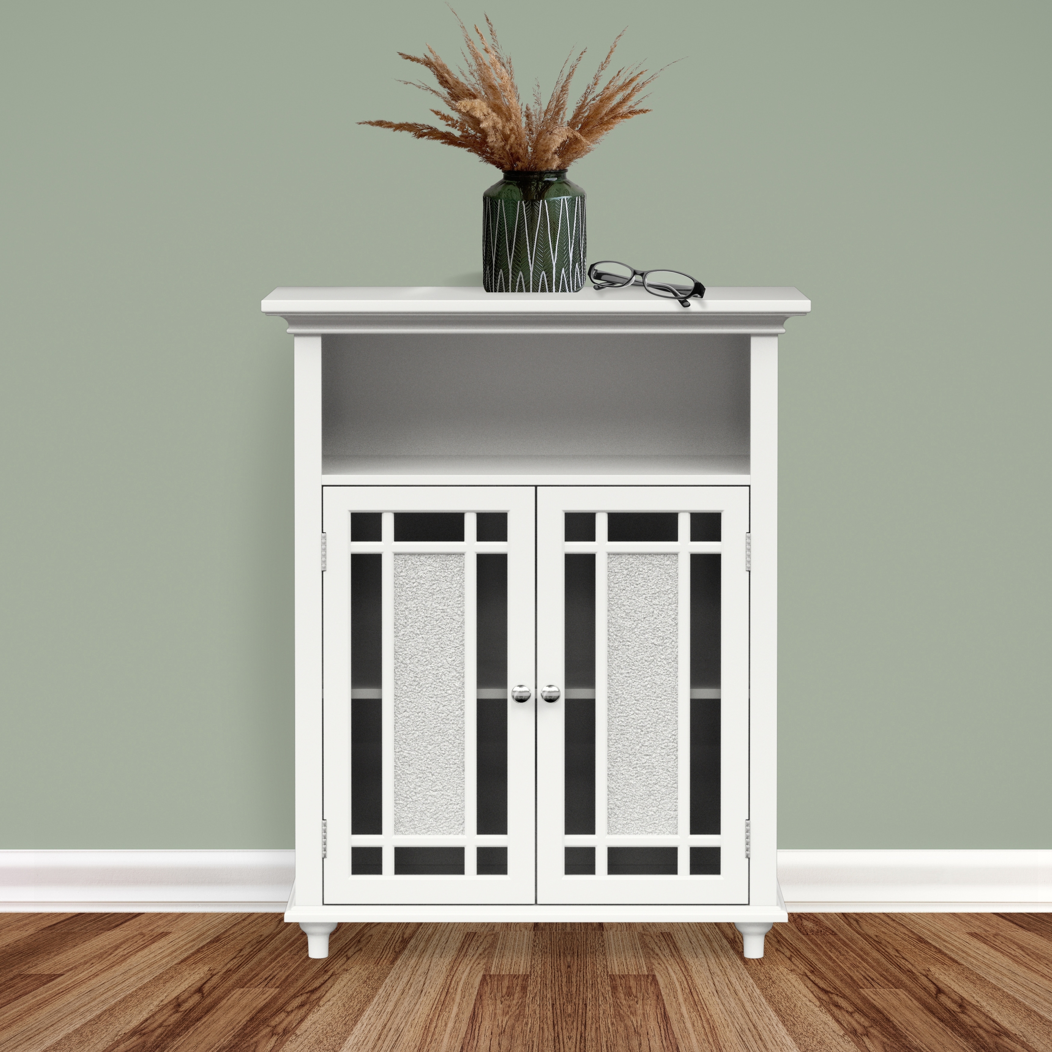 Teamson Home Windsor Two-Door Freestanding Floor Accent Cabinet - 12"L x 26.5"W x 34"H
