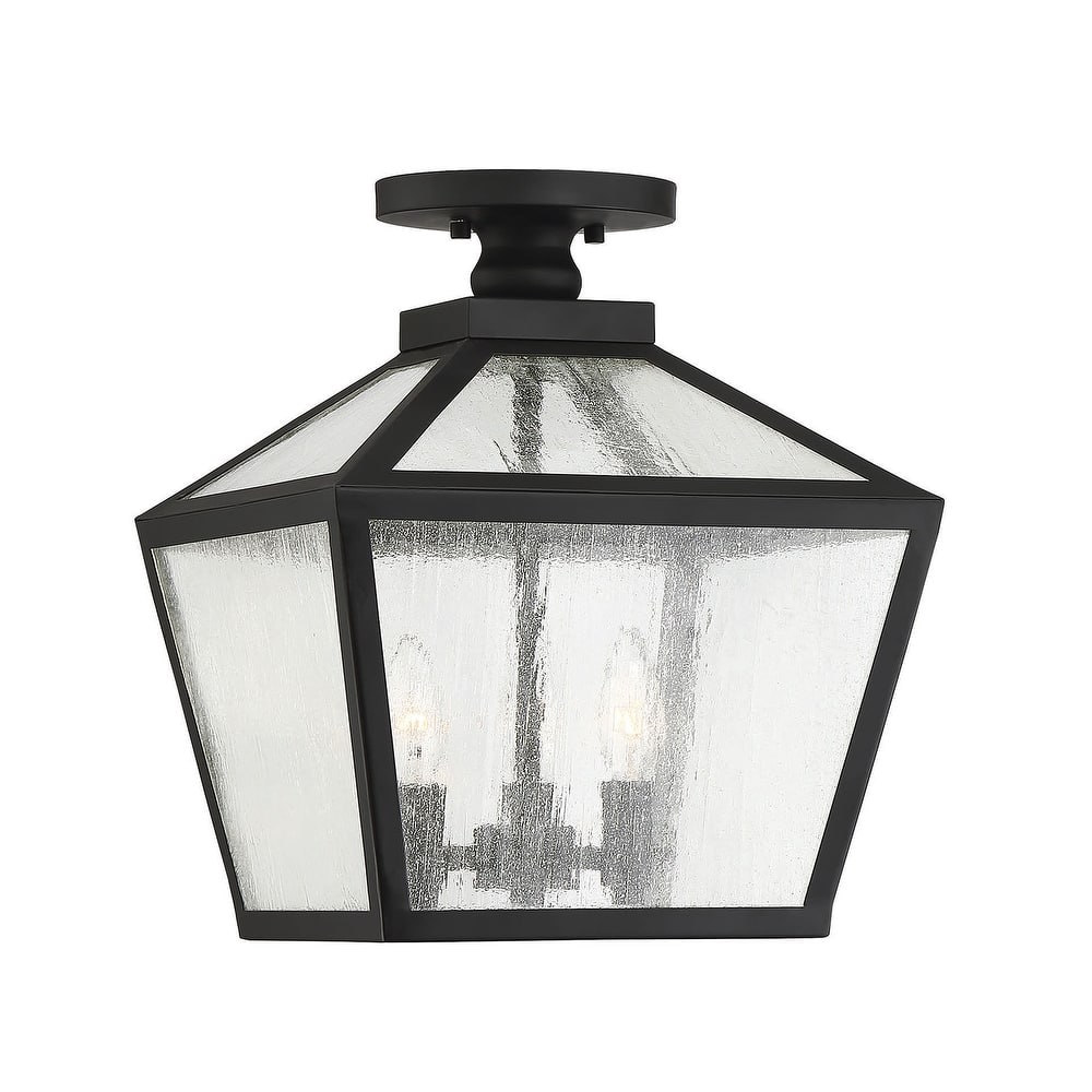 Savoy House Woodstock 3 Light 12" Wide Outdoor Semi-Flush Lantern