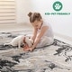 preview thumbnail 4 of 3, LOOM & LUXE Collection 2X3 Grey/Abstract Non-Shedding Area Rug - 36" D x 24" W x 0.28" H