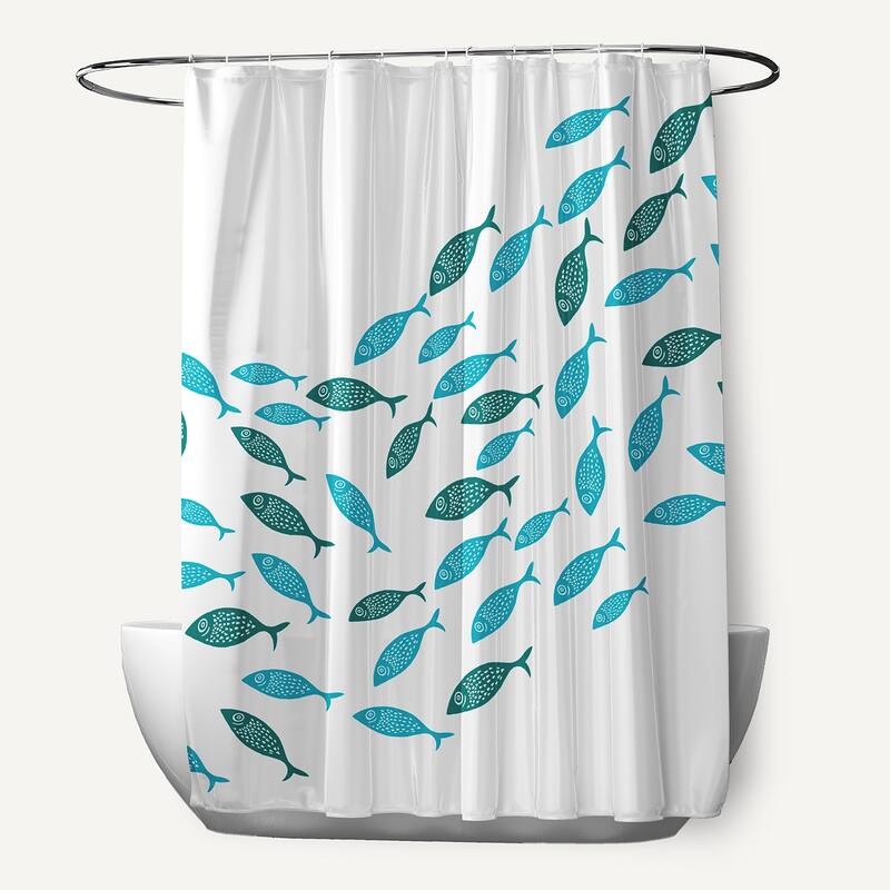 Escuela Animal Print Print Print Shower Curtain - Turquoise