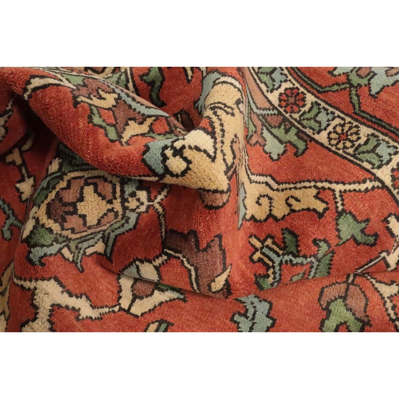 Hand Knotted Oriental 100% Wool Carpet Transitional All-Over Oranges & Rust Oushak Area Rug - 14' 10'' X 11' 9''