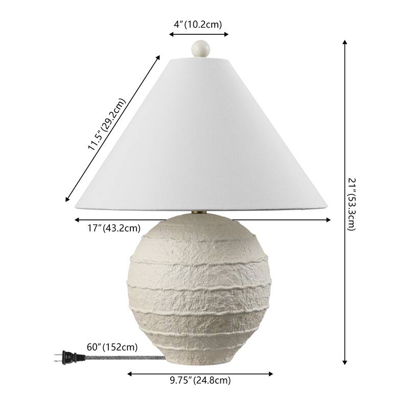 Archer 21" Resin/Metal Ridged LED Table Lamp, (Set of 2), By JONATHAN Y