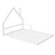 preview thumbnail 8 of 7, Full Size Metal Floor Bed Slats Support Bed Frame with House-shaped Headboard, Simple Metal Bed Kids Toddler, Solids White