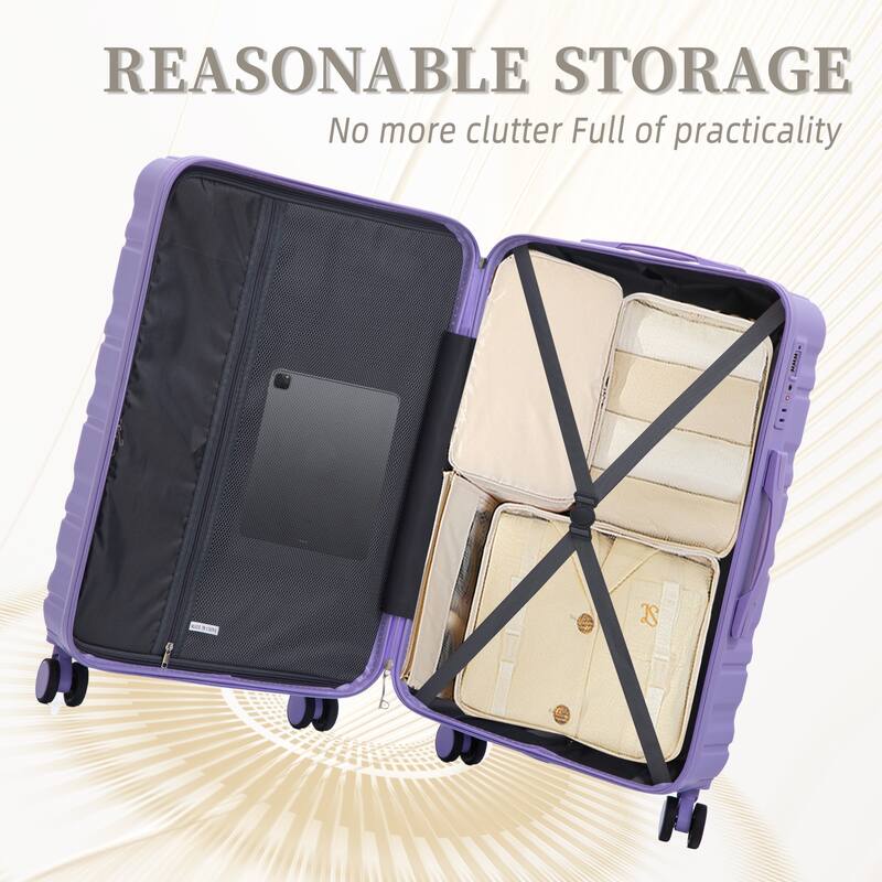 3 Piece Luggage Set Carry on Suitcase with ABS hardshell, Spinner Wheels & TSA Combination Lock
