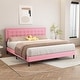 preview thumbnail 60 of 59, alazyhome Upholstered Platform Bed Frame with Button Tufting Headboard