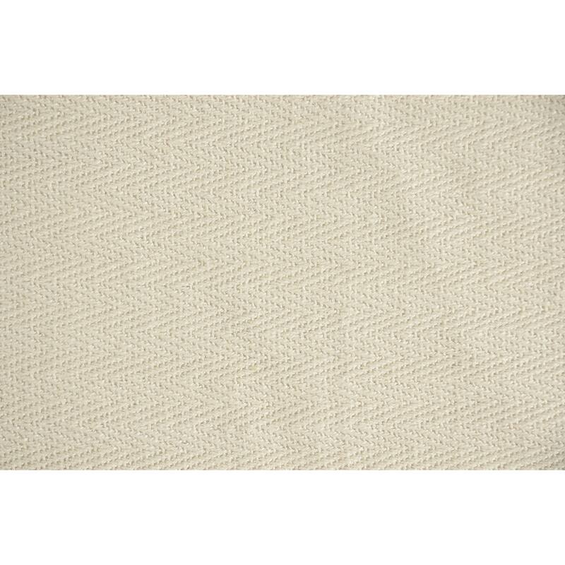 Sevita Cream Embroidered Chevron with Braided Fringe Standard Size Throw Blanket