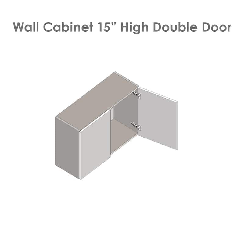 33" x 15" Wall Cabinet-Double Door-Grey - 33 x 15 x 12