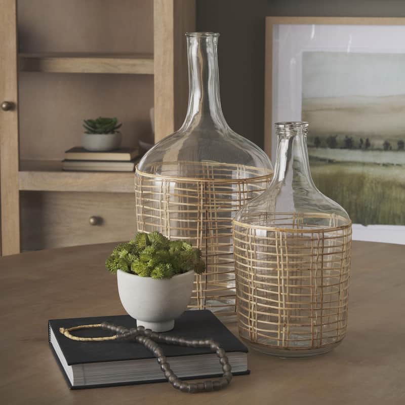 Troian Large Glass Bottle - 9.5L x 9.5W x 19.5H