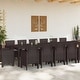 preview thumbnail 13 of 42, vidaXL Garden Dining Set 1315 pcs Anthracite/Brown Polt rattan - 350 x 100 x 73 cm