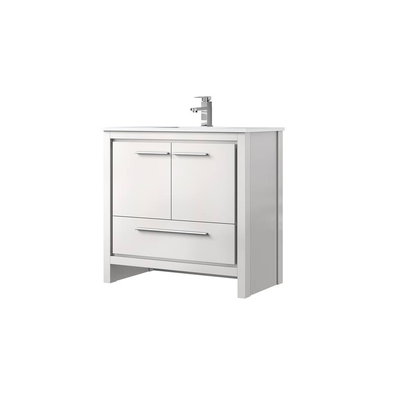 Lafarre Bath Vanity Quartz Top, Sink and Chrome Faucet
