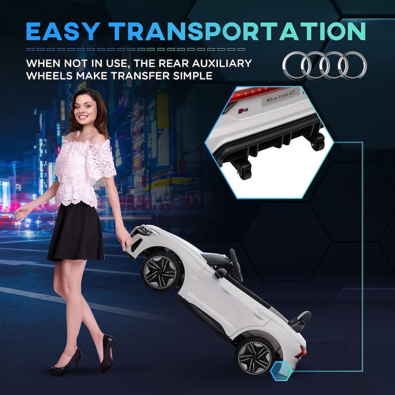 Electric Car for Kids with Shock Absorbing Wheels, White Battery Powered Electric Car, Exclusive Child Car with Remote Control