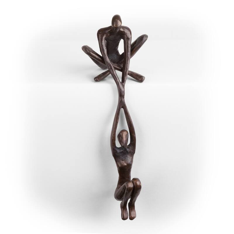 Man Lifting Woman Handcrafted Figurine - 8" - Bronze