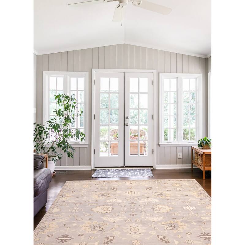 ECARPETGALLERY Hand-knotted Royal Oushak Light Grey Wool Rug - 10'0 x 13'8