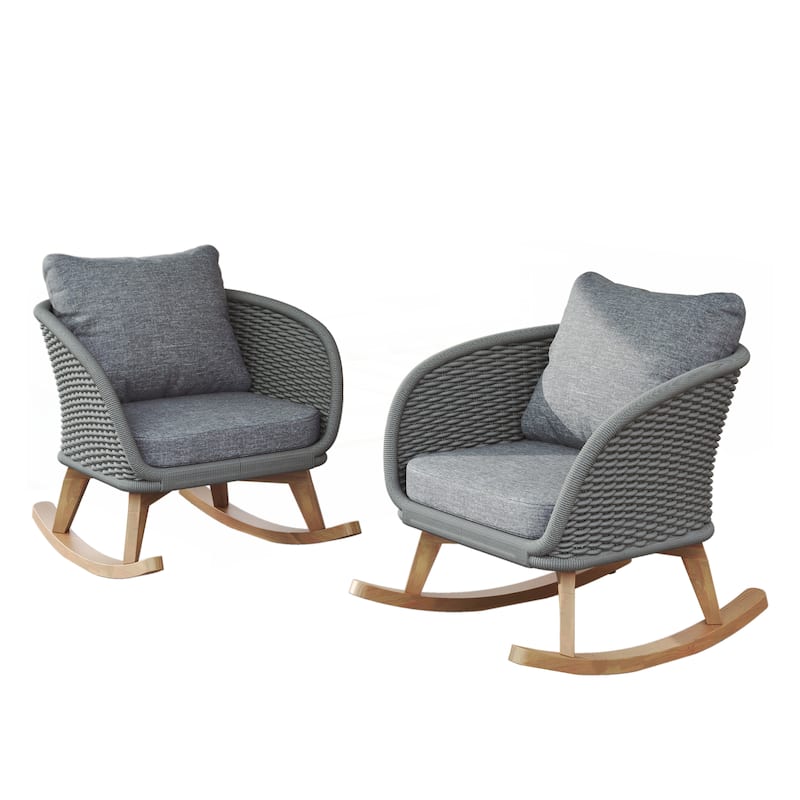 Contemporary Minimalist Wicker Rocking Chair