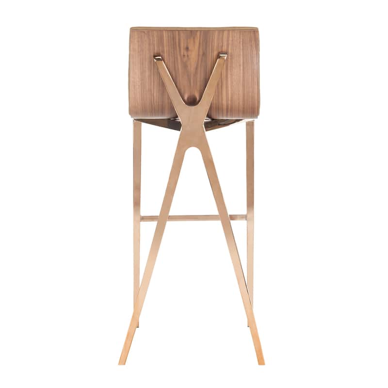 SAFAVIEH Barbla 28.3 Inch Ash Green/ Copper Bar Stool - 16.5" x 18" x 39" - 16.5" x 18" x 39" - 17Wx18Dx39H
