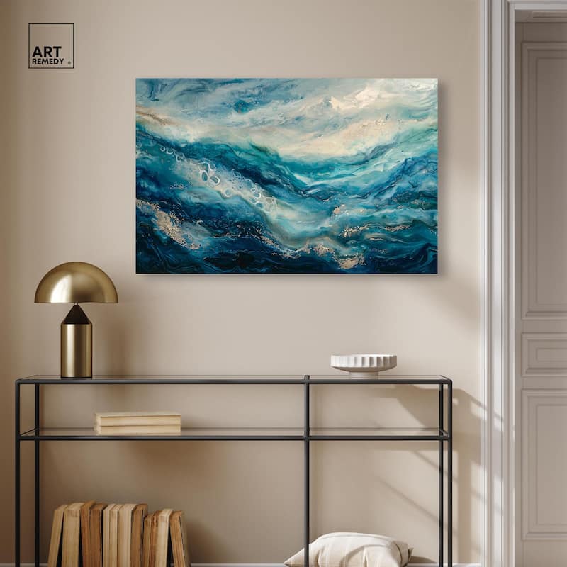 Jeweled Waters Canvas by Art Remedy, Gallery Wrapped
