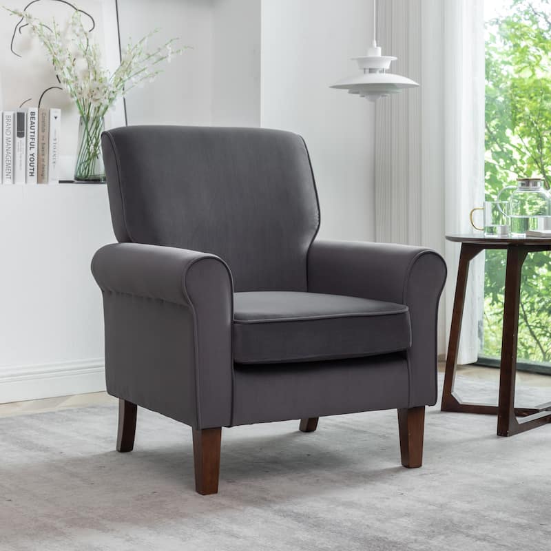 Traditional Rolled Arm Living Room Armchair