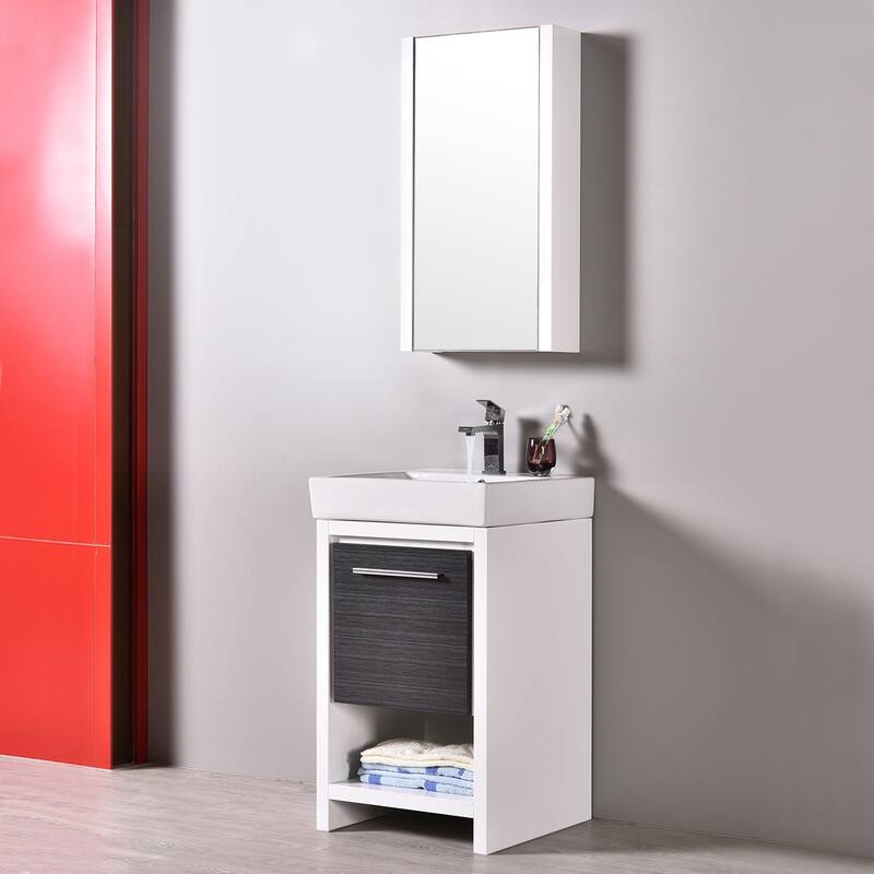 Solid Wood Bathroom Vanity with Mirror Medicine Cabinet