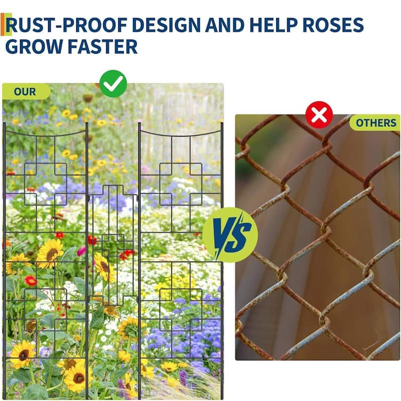 2 Pack Decorative Garden Fence Panels for Yard Border, Patio